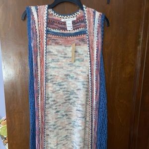 Multi-Color Sleeveless Cardigan